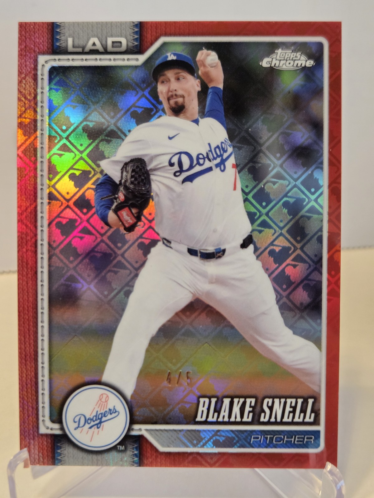 2026 Topps Chrome Logofractor BLAKE SNELL Red Refractor 4/5  Dodgers