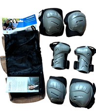 HUDORA Biomechanisches Protektoren Set Comfort, Schwarz+Grau Gr.S