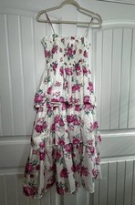Love Shack Fancy x Target Tiered Floral Maxi Dress Pink White Garden Party Small