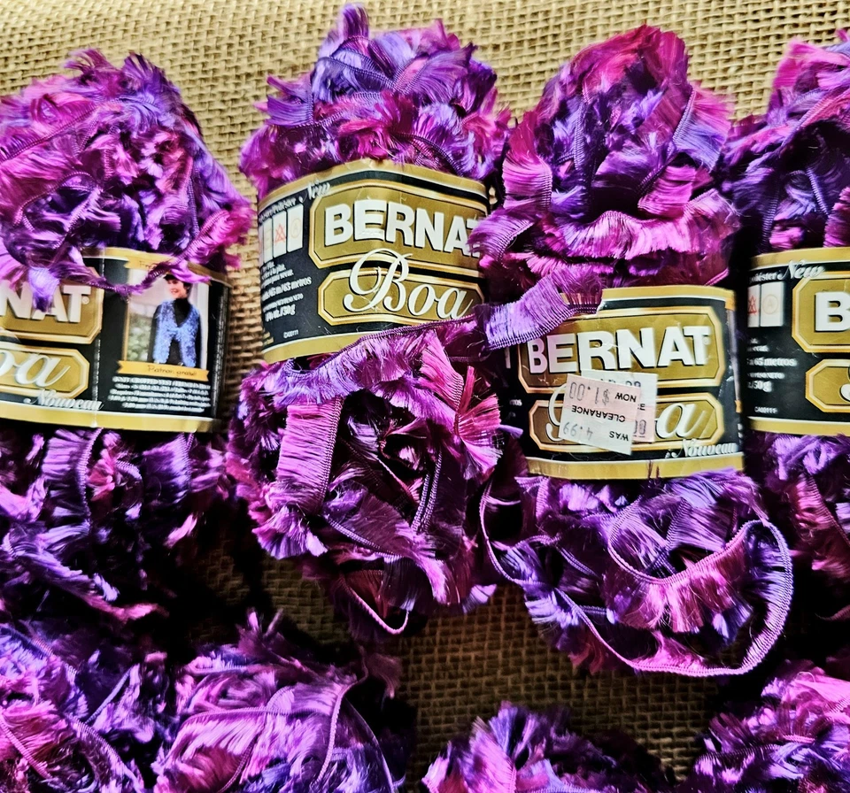 Lot Of 10 Bernat Boa Yarn Skeins #81305 Parrot Color 50 Gram - Image 2 of 4