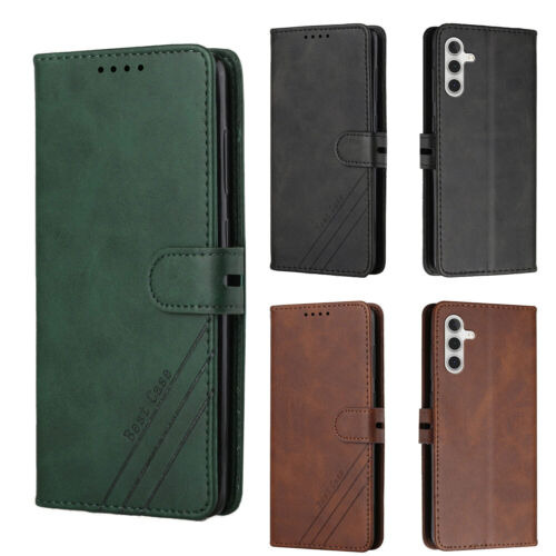 Magnetic Leather Wallet Phone Case for Samsung S24 A35 A15 A14 A34 A05 A54 - Picture 1 of 19