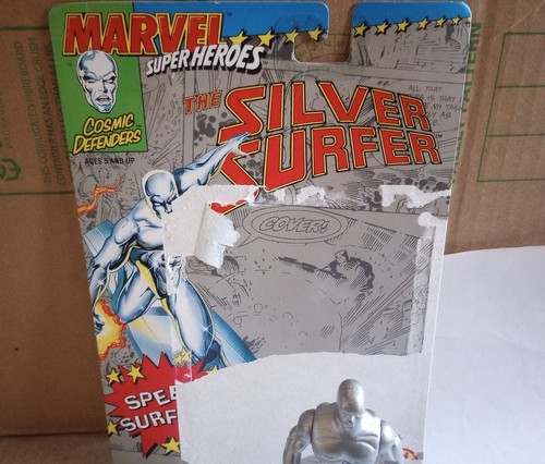 Marvel Super-Heroes Silver Surfer Action Figure With Cardback ToyBiz 1992 VTG - Picture 11 of 14