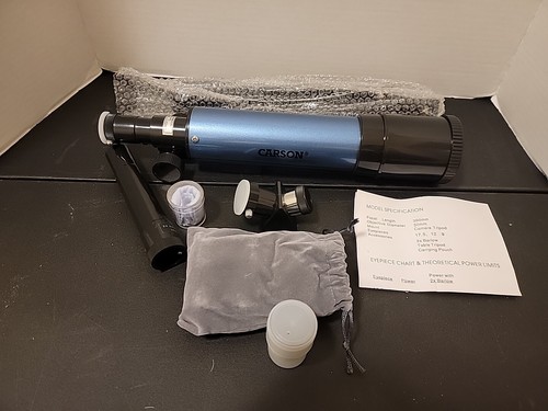 Carson Optical Aim MTEL-50 50mm Refractor Telescope With Carrying Case Brand New - Picture 2 of 3
