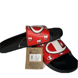 red and black champion slides