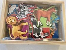 Melissa Doug 20 Piece Wooden Animal Magnets In Box Educational Toy