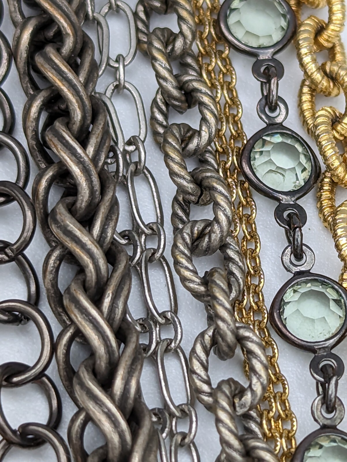 Michael Golan Multiple Chains Rhinestone Gold Put… - image 3