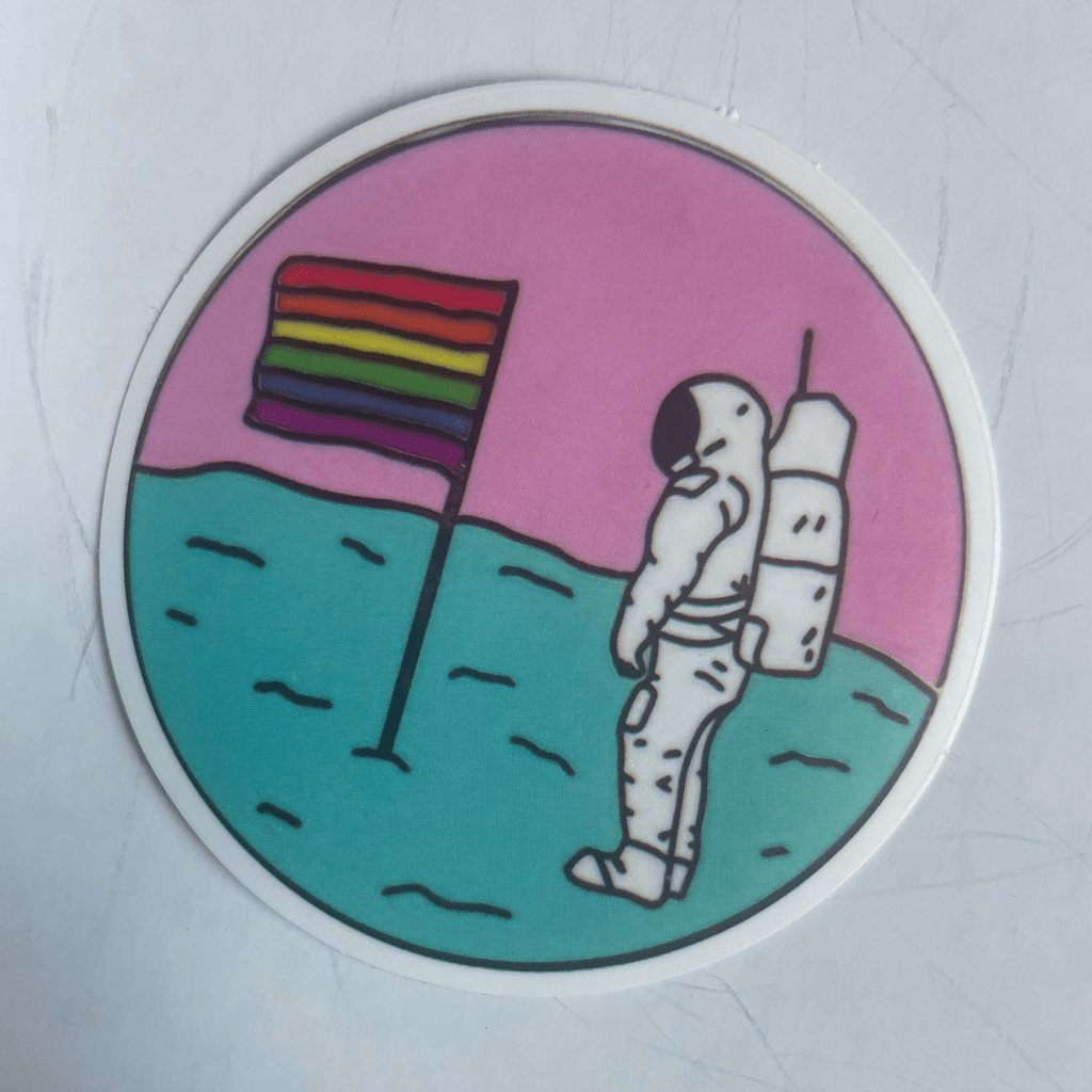 $3 BUNDLE ITEM Sticker Astronaut Rainbow LGBT Moon Space