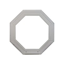 Octagon Window 24" Double Pane Florida Approved Low E White or Black No Grids