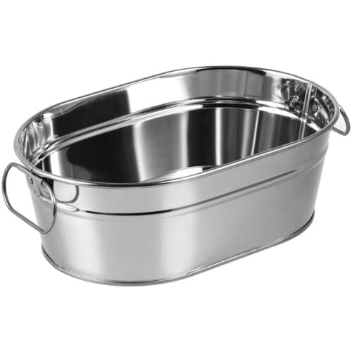 Stainless Steel Party Tub - Large Oval Beverage Cooler - Picture 1 of 11