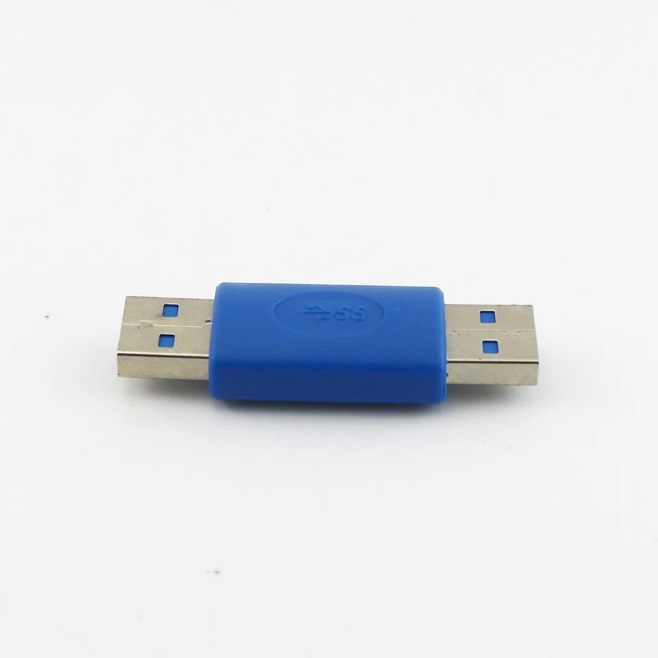 1x USB 3.0 Standard A Male to USB 3.0 Male Plug Extension Connector Adapter Blue - Image 3 of 4