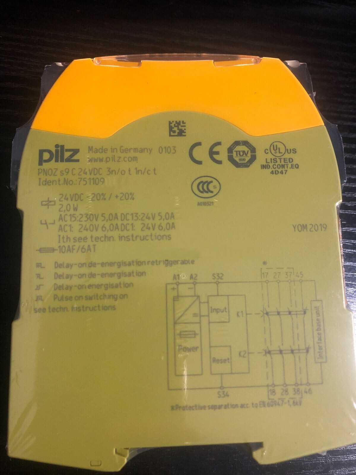 751109 1PC Pro Sealed PILZ PNOZ s9 C 24VDC 3n/o t 1n/c t Safety Relay 751109