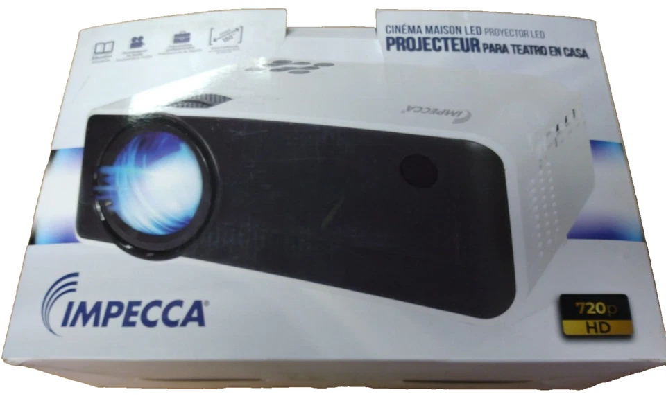 IMPECCA Portable Home Theatre Projector 720P HD LED 160 ANSI lumens up to 150" - Image 3 of 4