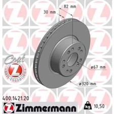 ZIMMERMANN 2x Bremsscheibe vorne &Oslash;320 mm f&uuml;r Mercedes-Benz S-Klasse W140 300
