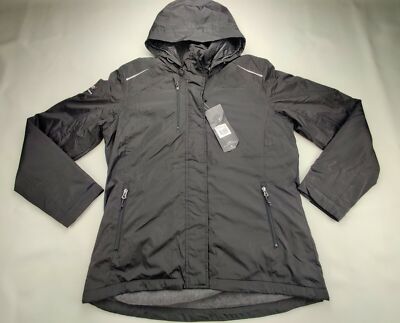 Landmark Wmn's Large Arden Fleece Lined Full Zip/Snaps Black Jacket ''NEW''