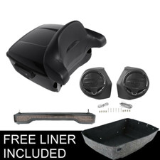 Black King Trunk Pad Speakers LED Tail Light For Harley Electra Glide 14-Up