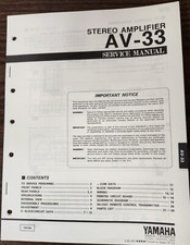 Yamaha AV-33 Stereo Amplifier Service Manual - Original
