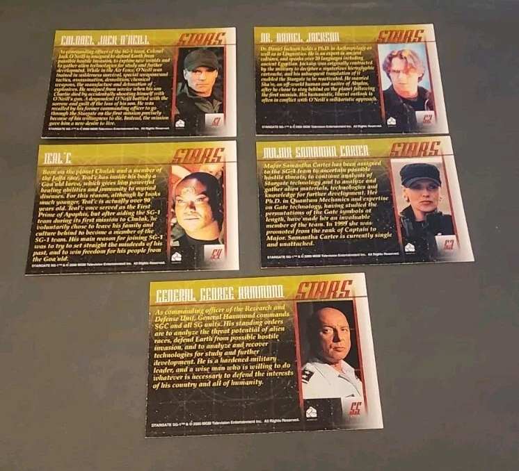 STARGATE - SG1  Stars  Cards  S1-S5  season 1 - 3  & P1 Season 4 & P1 Season 6 - Image 2 of 2
