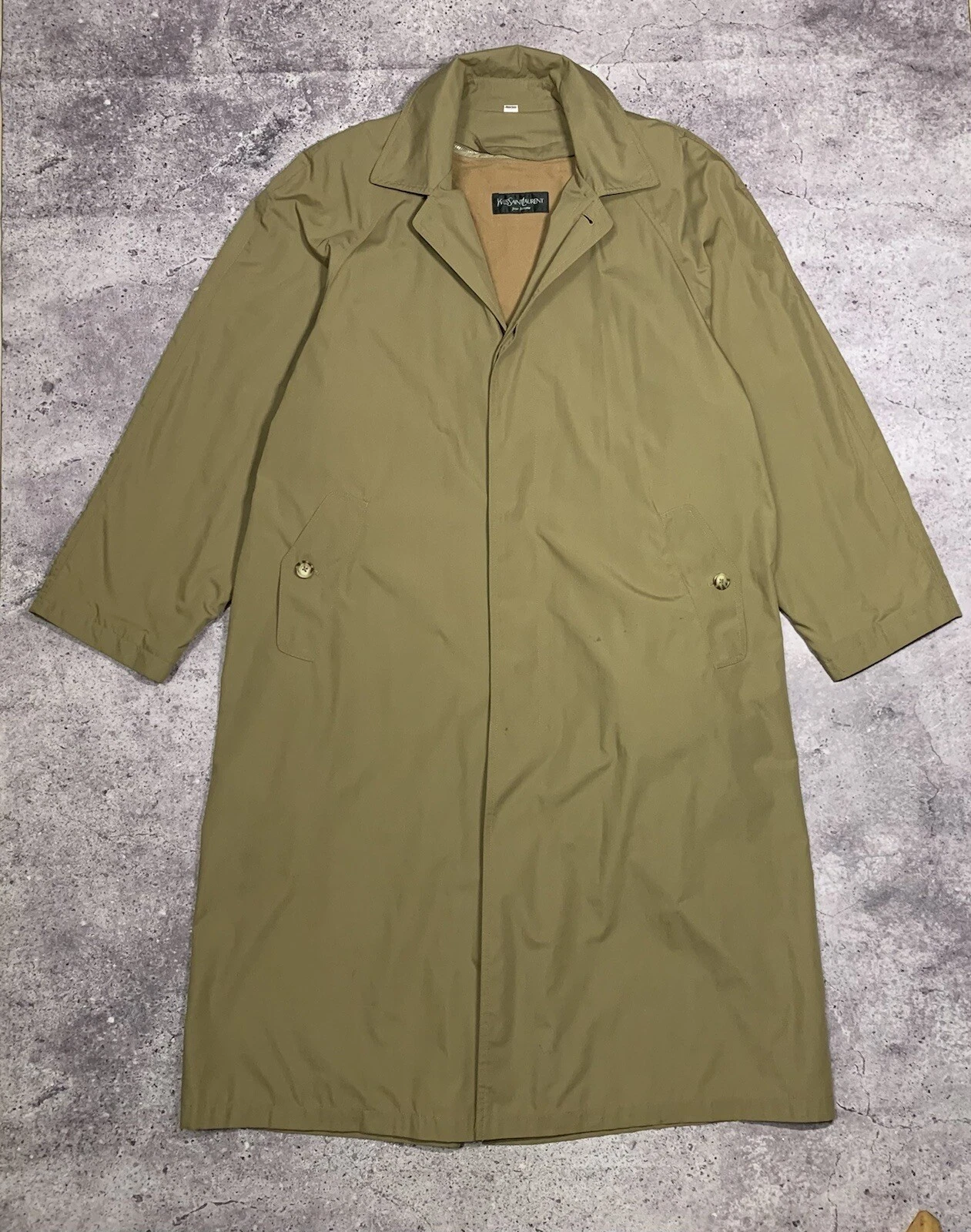 SAINT LAURENT (YSL) YSL Yves Saint Laurent Pour Homme trench uomo vintage con fodera taglia 40 50