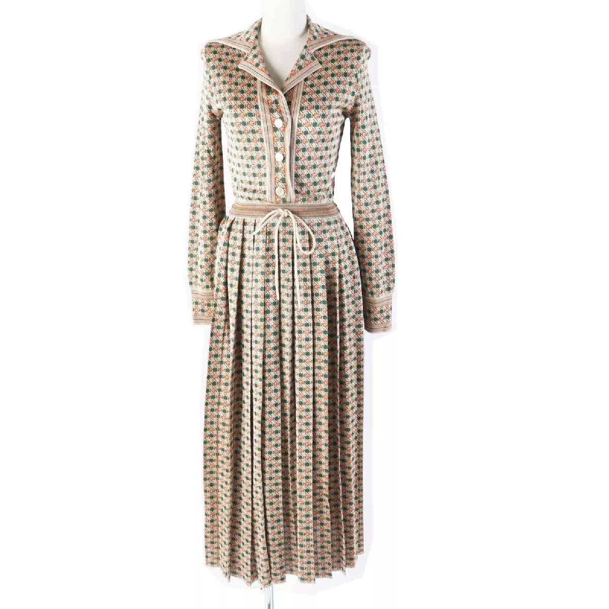 Robe maxi ceinture GUCCI 21SS 632923 viscose rame multi XS Italie