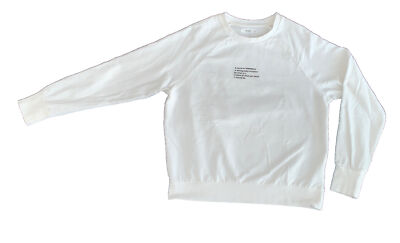 #RESERVED Eco Aware Gr S Pullover Pulli Langarm Weiß nachhaltig Statement Print