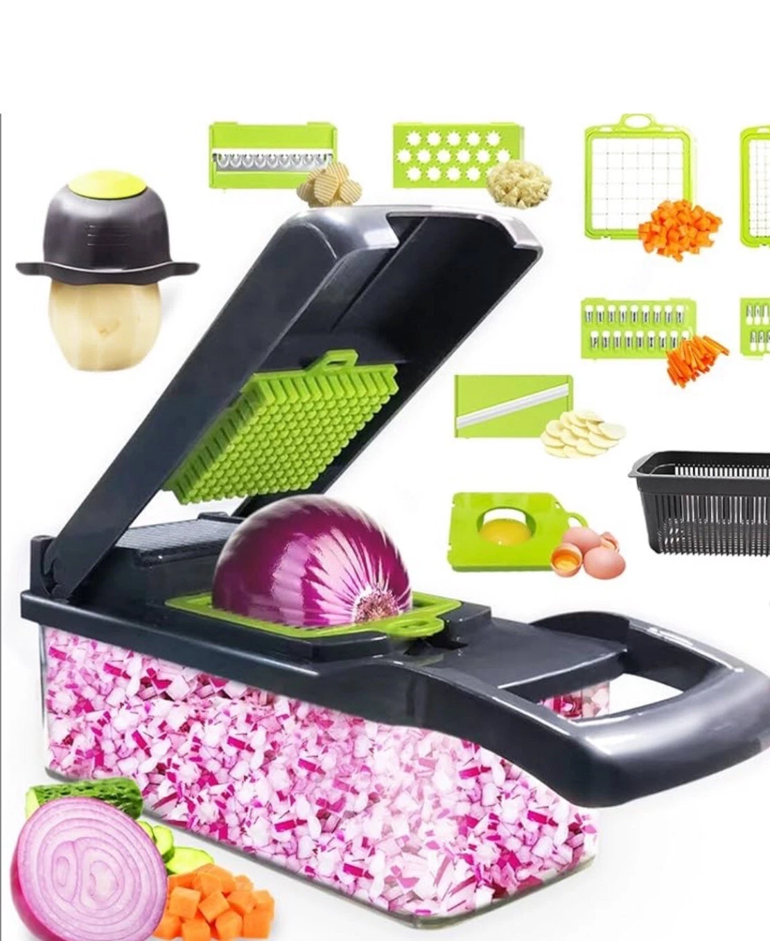 Stainless Steel Vegetable Dicer & Slicer - Onion Fruit & Veggie Chopper Tool
Opens in a new window o