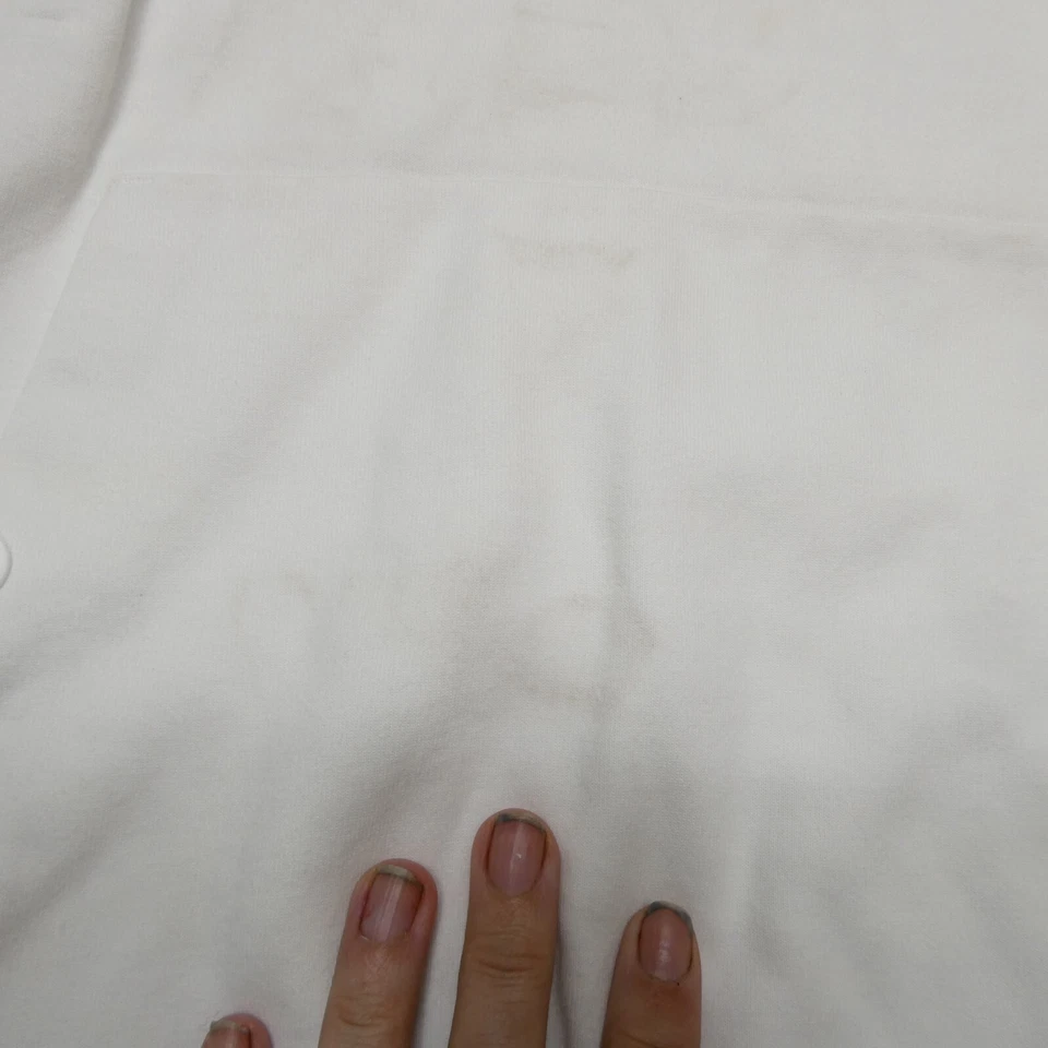 Sudadera con capucha ADIAS Manchester United para mujer pequeña blanca tejida Foto 2 de 4