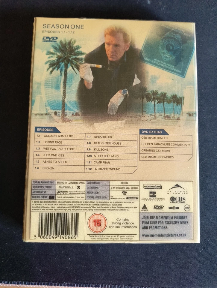 C.S.I: Crime Scene Investigation - Miami - Season 1 Part 1 [DVD] [2002]Neuwertig - Bild 2 von 2