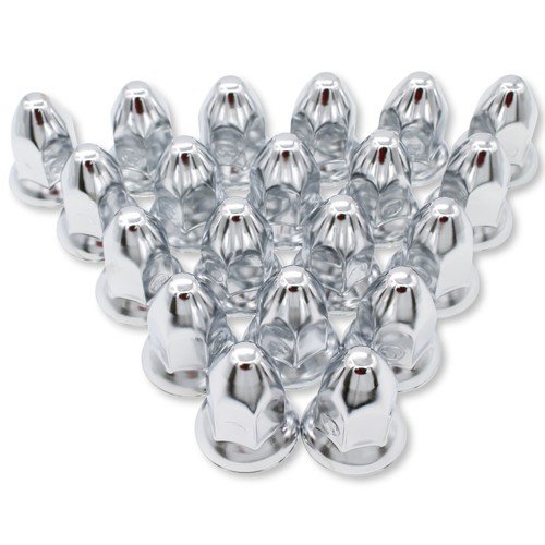 Lug Nut Covers 33mm Bullet Style Chrome Push On Style Steel (20) pack 2