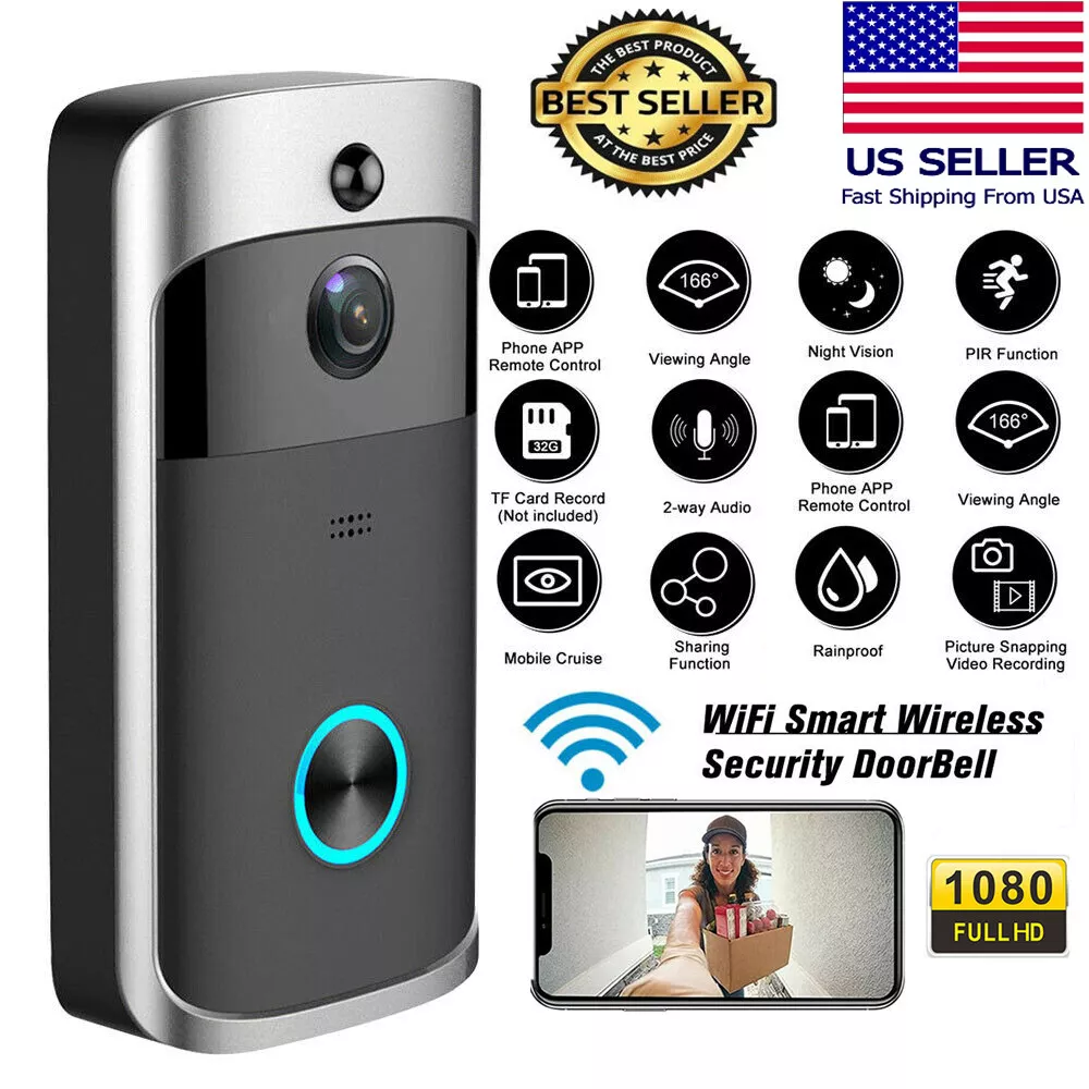 Smart Video Wireless Camera Doorbell, 3 in 1 Doorbell, Surveillance, Video,  HD Night Vision Home Smart Security Doorbell Two-Way Calls Camera,Easy