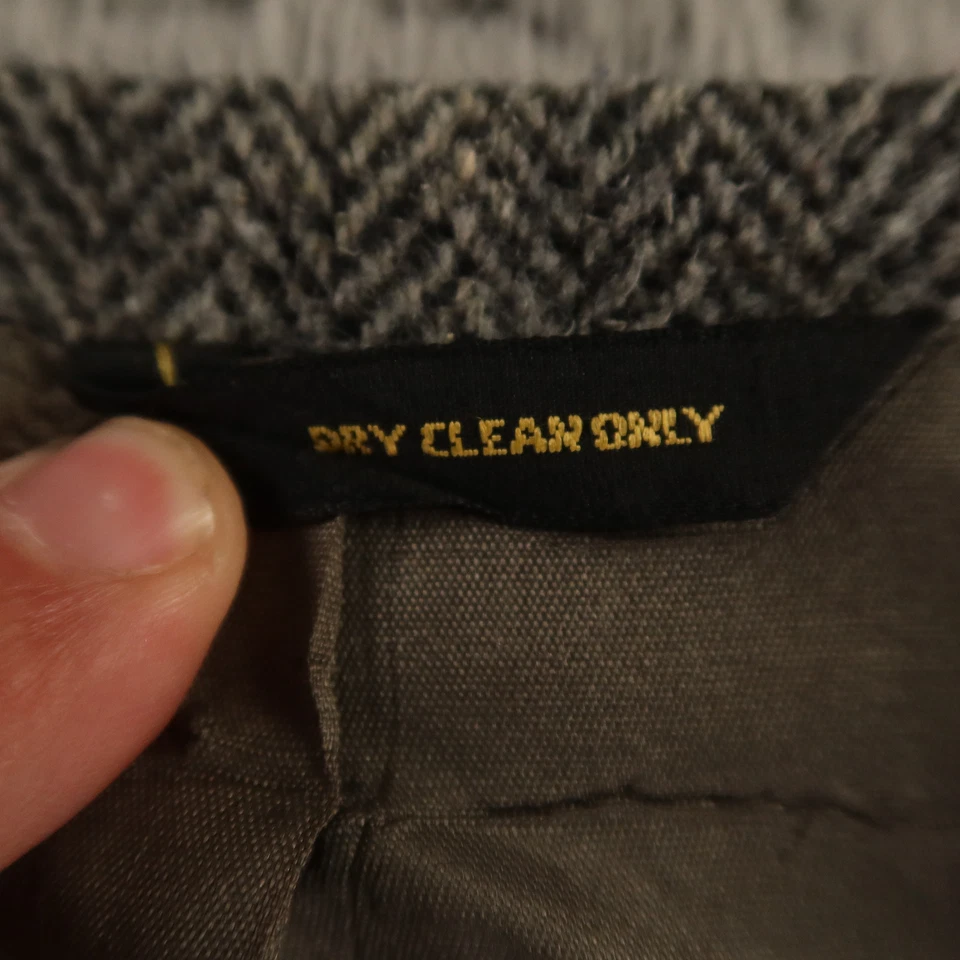 Chaqueta de tweed de colección M gris espiga 100 % lana Blazer abrigo deportivo 42R Foto 3 de 4