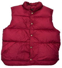 LL Bean Vintage Red Goose Down Puffer Vest Mens L