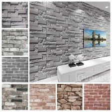 9.5M 3D Brick Effect Wallpaper Realistic Slate Stone Rustic Textured Wall Decor
