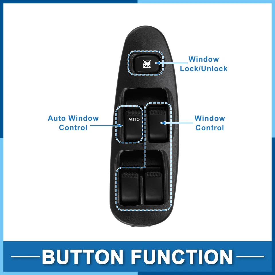 Interruptor de ventana eléctrica delantero izquierdo apto para interruptor de control de ventana Kia Sephia Shuma Foto 3 de 4