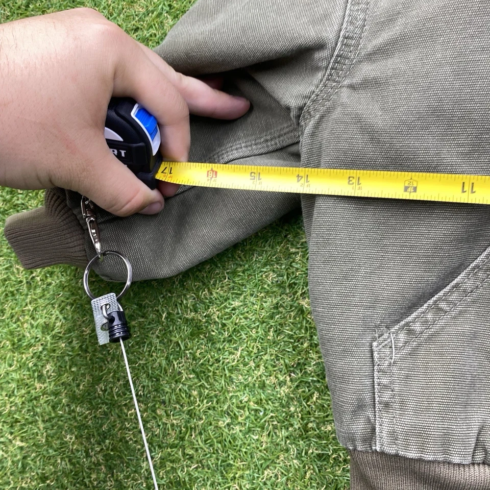 Carhartt Jacket Boys 4T Green YTj130 LOV Canvas Full Zip Hooded Coat Faded Kids - Image 4 of 4