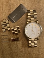 Marc Jacobs Baker White Dial Gold Steel Strap...