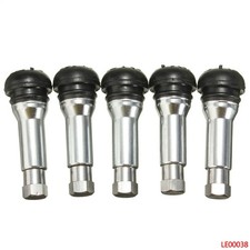 5pcs TR414 Chrome Tubeless Snap In Wheel Tire Valve Stems Rubber Dust Caps