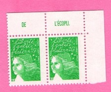 FRANCE - 2002 - PAIRE YT3535A**MNH - BDF - MARIANNE DE LUQUET - ECOPLI - COTE 6€