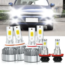 For Honda Civic 2006-2015 Front LED Headlight Bulb+Fog Light 6500K Bright White