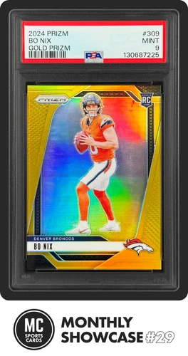 BO NIX PSA 9 (0 HIGHER) 2024 PANINI PRIZM #309 ROOKIE TRUE GOLD RC 5/10 BRONCOS