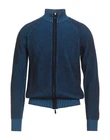 Authentic MooRER Full Zip Jumper 100% Cashmere Size 54 Blue Men's