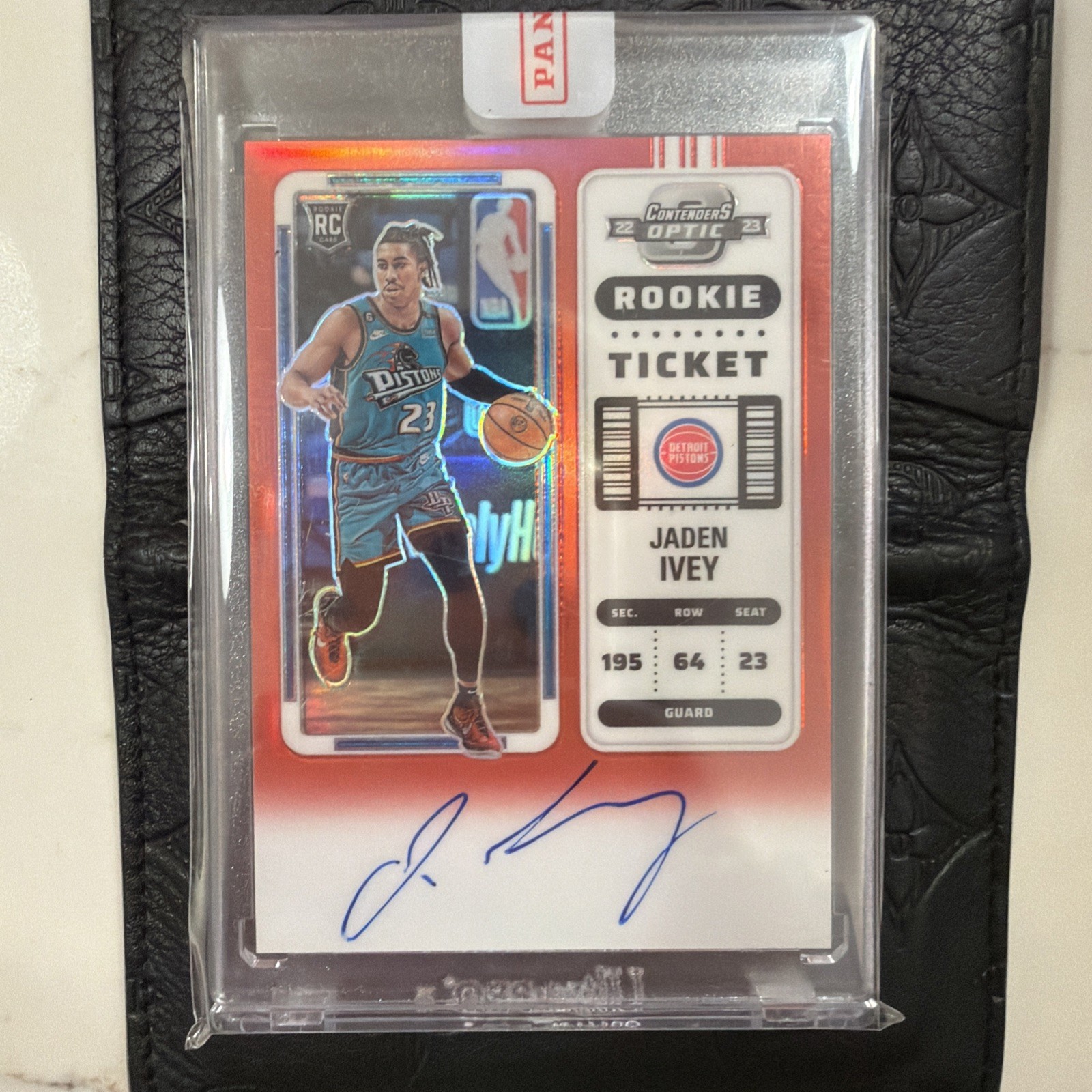 2022-23 Panini Contenders Optic Jaden Ivey #139 Red Rookie Ticket Auto /99