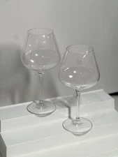 Set of 2 21Oz Italian Style Crystal Burgundy Wine Glasses Crystal Clear