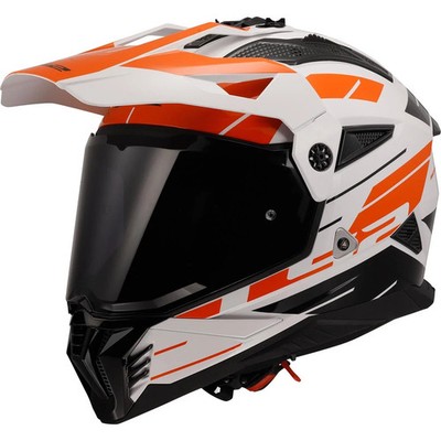 LS2 Adventure Helm MX702 Pioneer II Namib - Weiß/Orange Glossy