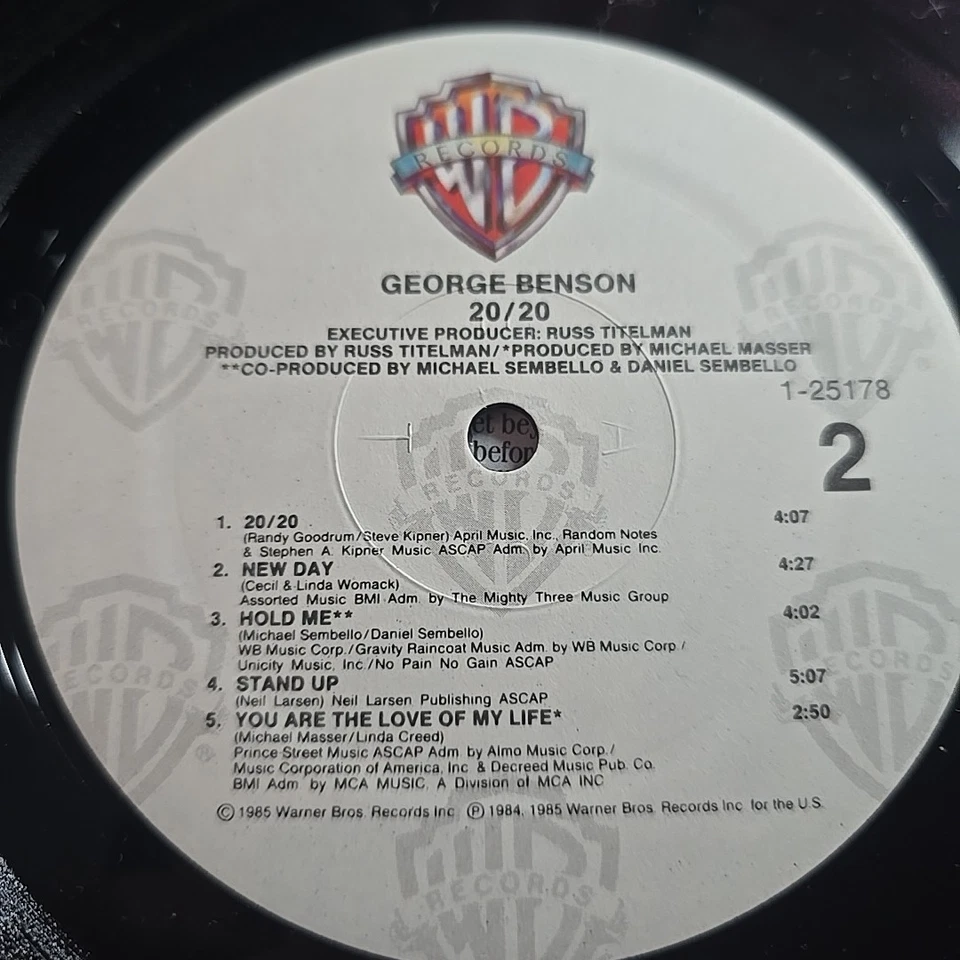 George Benson - 20/20 - 1985 WB 125178 - Vinyl Record LP - VG+ All Over - Image 4 of 4