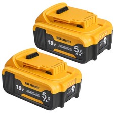 2 pezzi DCB184 18V 5,5Ah Li ion Batteria di ricambio Compatibile con Dewalt 18V