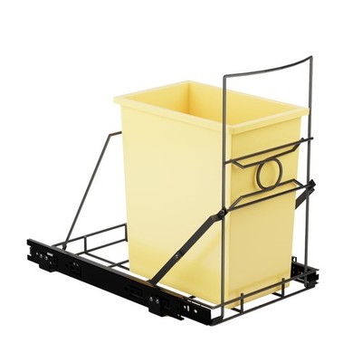 Stainless Steel Slide-Out Trash Bin Rack, Enhanced Heavy-Duty Cabinet Pull-Ou...