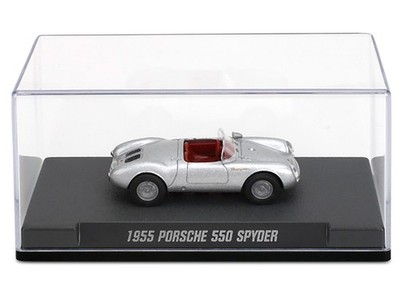 1955 PORSCHE 550 SPYDER SILVER 1/64 DIECAST MODEL CAR BY MAJORETTE