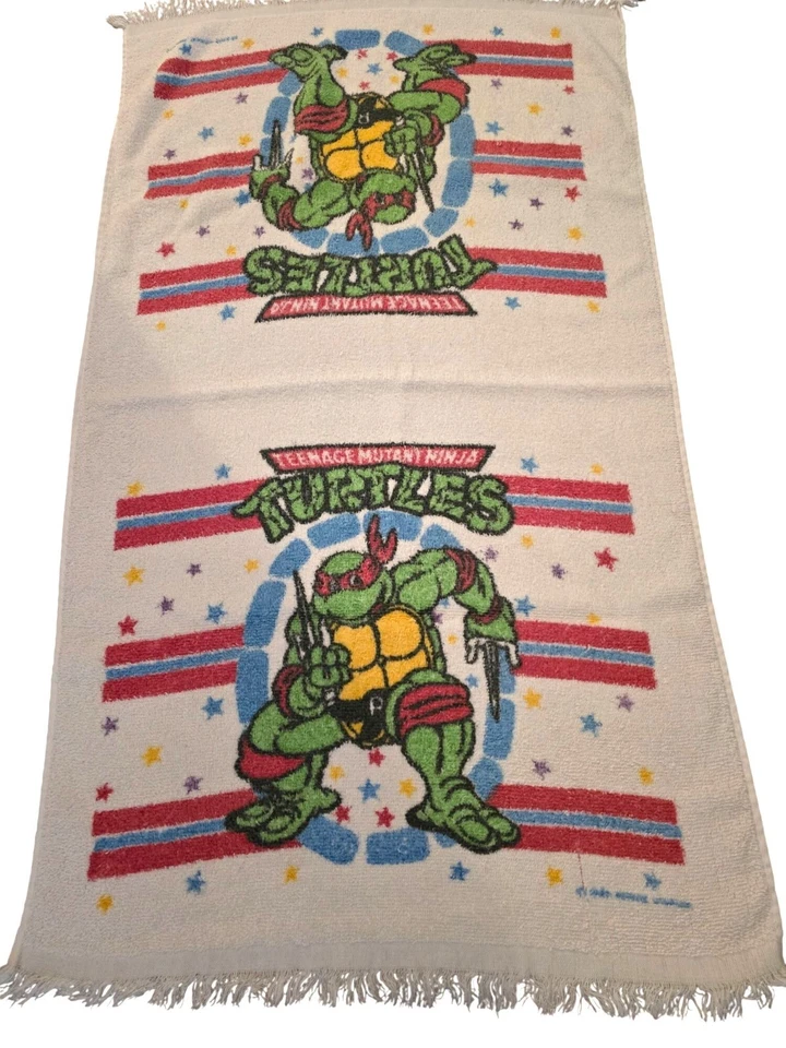 Vintage Teenage Mutant Ninja Turtles Cotton Fringed Kids Towel - Image 2 of 3