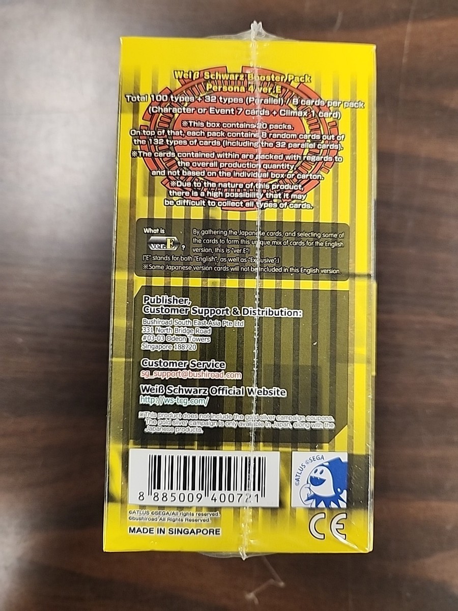 Persona 4 Ver. E Weiss Schwarz New Booster Box 20 Sealed Packs Atlus Bushiroad | eBay Persona 4 Ver. E Weiss Schwarz New Booster Box 20 Sealed Packs Atlus Bushiroad | eBay