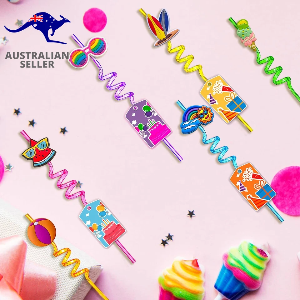 24 Summer Pool Drinking Straws for Kids, Pool Party Decorations Supplies, Pool P - image 4 of 4